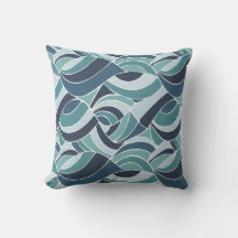 Almohada con olas de océano azul turquesa