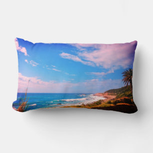 Almohada con paisaje de la playa del océano de Ciu