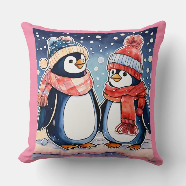 almohada con papel de pingüino suave (Anverso)