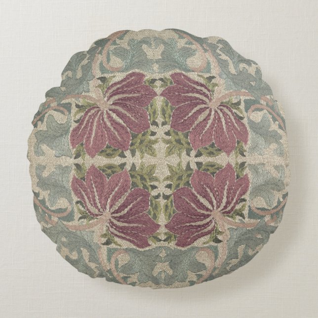 Almohada con patrón botánico - William Morris (Anverso)