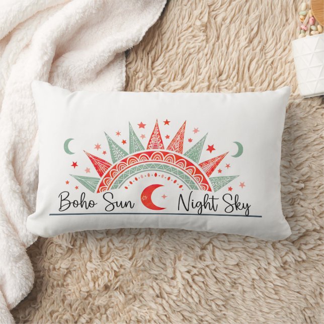 Almohada con Patrón Celestial de Sol Boho y Cielo  (Manta)