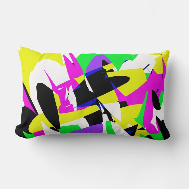 Almohada con patrón colorido abstracto divertido (Anverso)