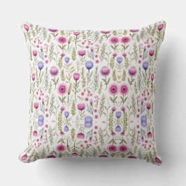 Almohada con patrón continuo de flores silvestres