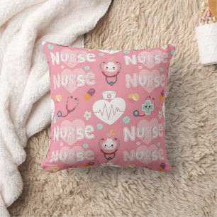 Almohada con patrón continuo de vida de enfermera 