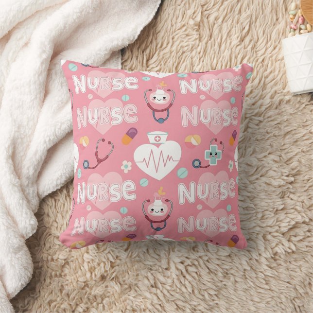 Almohada con patrón continuo de vida de enfermera  (Manta)