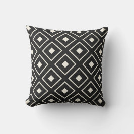 Almohada con patrón cuadrado en negro