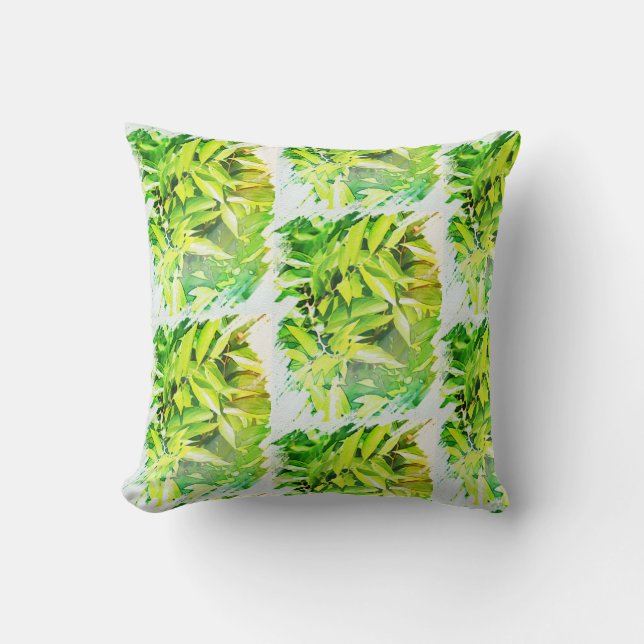 Almohada con patrón de árbol de limón y naranja de (Anverso)