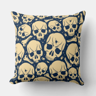 Almohada con patrón de calavera