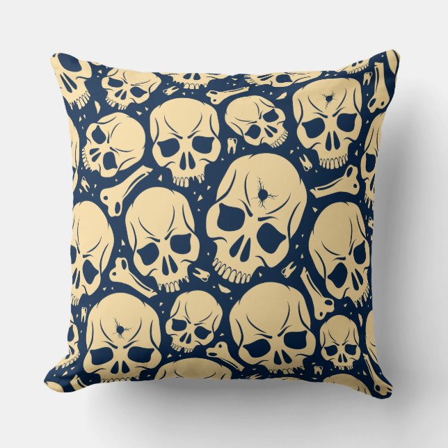 Almohada con patrón de calavera (Anverso)