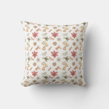 Almohada con patrón de campanas y lazos de acuarel