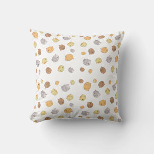 Almohada con patrón de caras de gatito