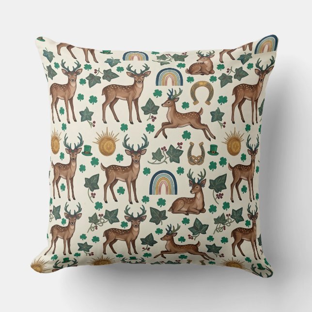 Almohada con patrón de ciervo Nature Harmony - Ele (Anverso)