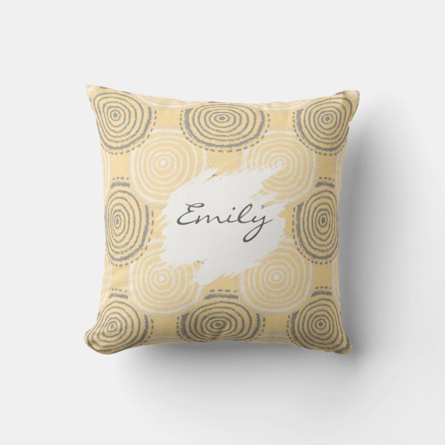 Almohada con patrón de círculo tribal (Anverso)
