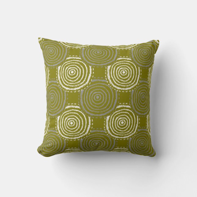 Almohada con patrón de círculo tribal (Anverso)