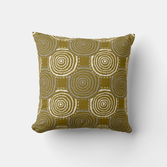 Almohada con patrón de círculo tribal (Anverso)