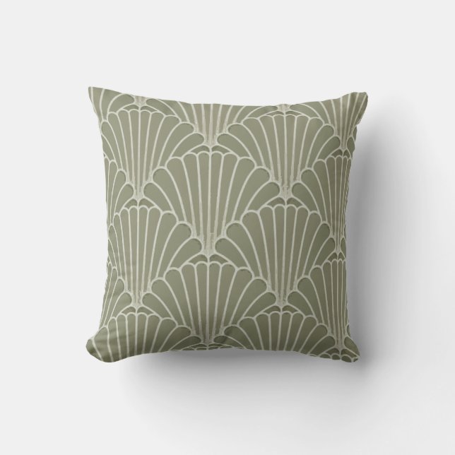 Almohada con patrón de concha Art Deco (Anverso)