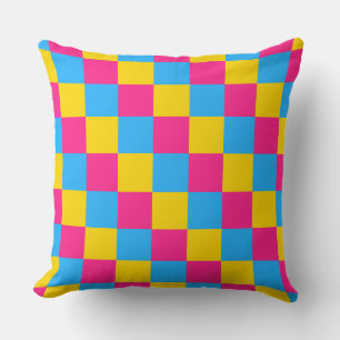 Almohada con patrón de cuadros de colores de panse