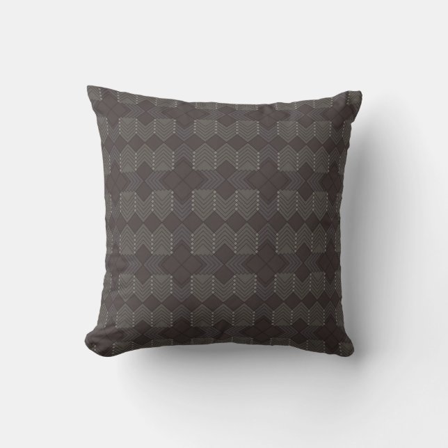 Almohada con patrón de diamantes oscuros (Anverso)
