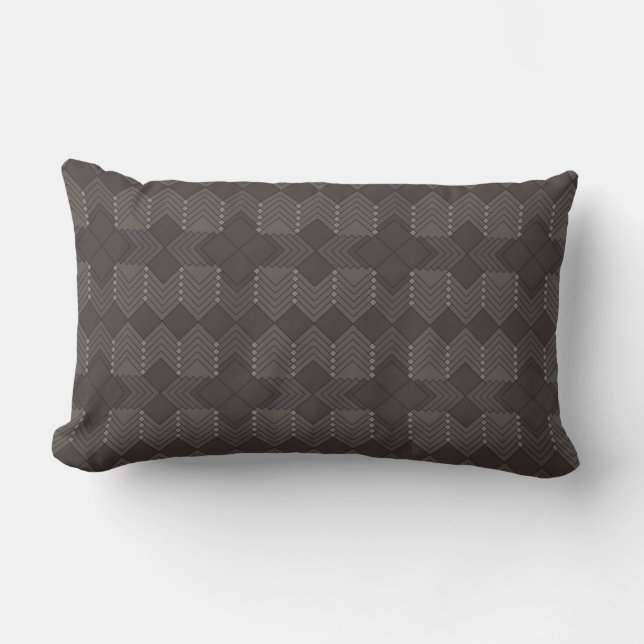 Almohada con patrón de diamantes oscuros (Anverso)