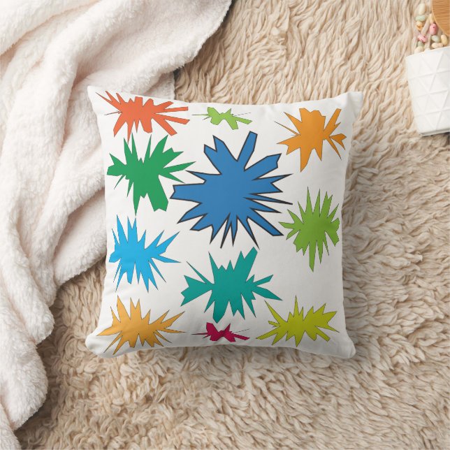Almohada con patrón de explosión de estrellas abst (Manta)
