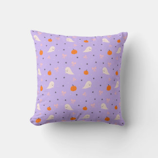 Almohada con patrón de fantasma de Halloween morad