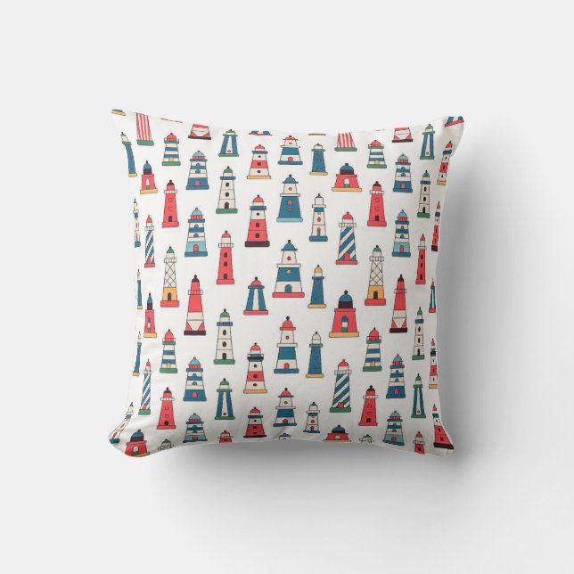 Almohada con patrón de faro portugués – Costa (Anverso)