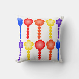 Almohada con patrón de flores abstractas vibrantes