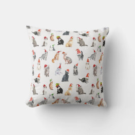 Almohada con patrón de gato de Navidad lindo