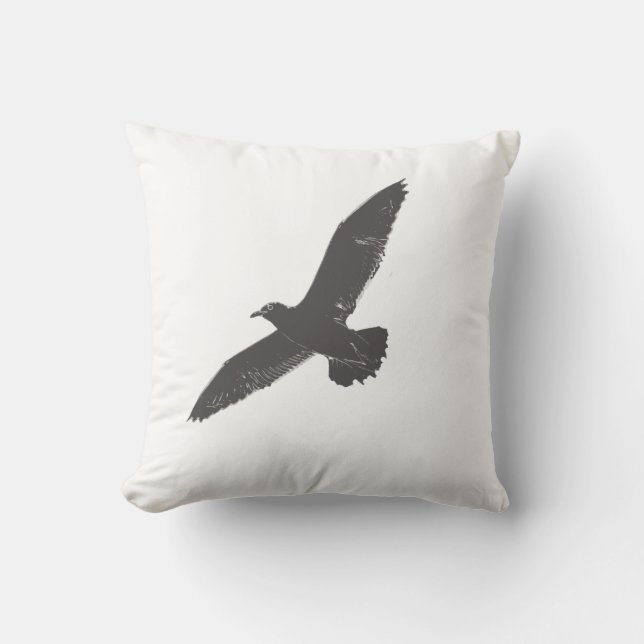 Almohada con patrón de gaviota esbozada (Anverso)