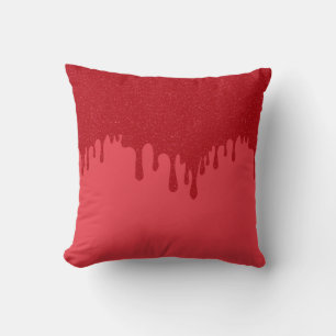 Almohada con patrón de goteo rojo personalizado