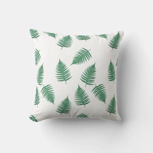 Almohada con patrón de hojas de helecho verde flot