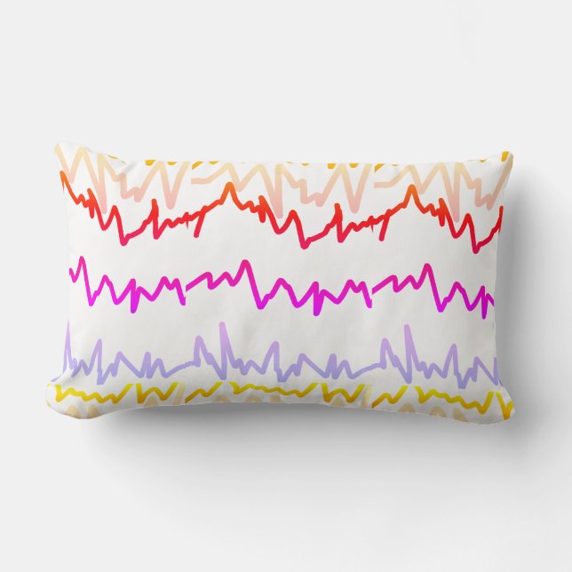 Almohada con patrón de línea en zig zag divertido (Anverso)