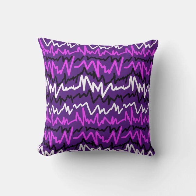 Almohada con patrón de línea en zig-zag divertido (Anverso)