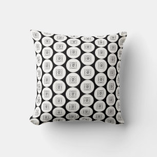 Almohada con patrón de logotipo o imagen repetida