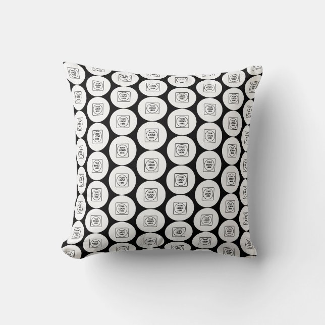 Almohada con patrón de logotipo o imagen repetida (Anverso)