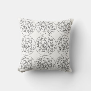 Almohada con patrón de ovejas y estrellas de manda
