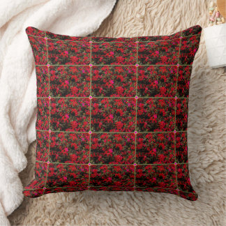 Almohada con patrón de rejilla floral abstracta