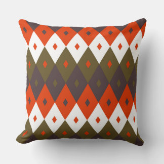 Almohada con patrón de rombo brillante y vívido