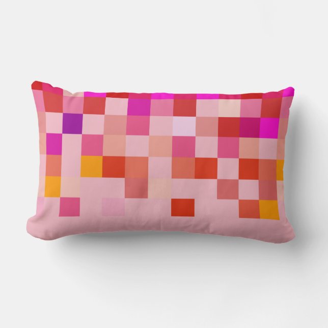 Almohada con patrón de rosa moderna en píxeles (Anverso)