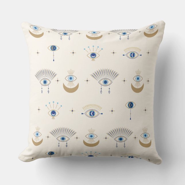 Almohada con patrón de Tercer Ojo-Ojo Turco (Anverso)