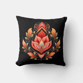 Almohada con patrón de tulipanes ardientes