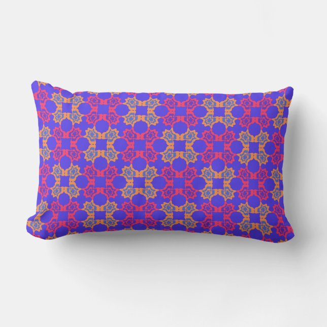 Almohada con patrón de tulipanes psicodélicos (Anverso)