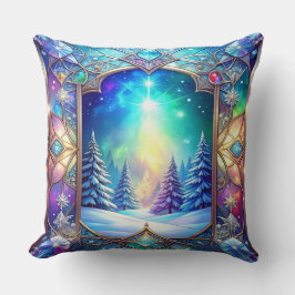 Almohada con patrón de vidrio emplomado ornamentad