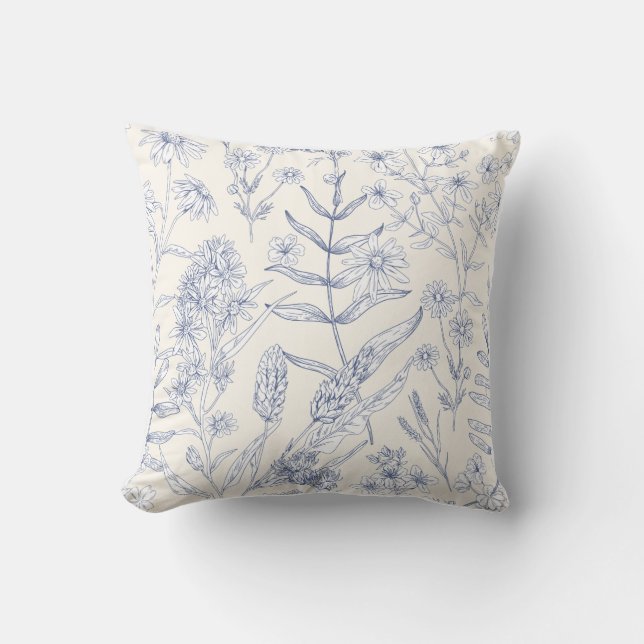 Almohada con patrón floral colorido (Anverso)