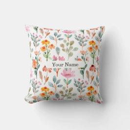 Almohada con patrón floral colorido