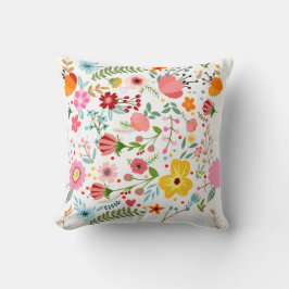 Almohada con patrón floral colorido