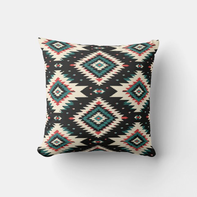 Almohada con patrón geométrico del suroeste (Anverso)