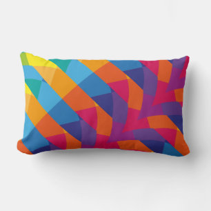 Almohada con patrón gráfico del arcoíris de lujo