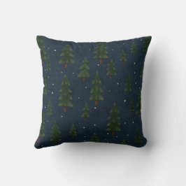 Almohada con patrón minimalista de árbol de pino e