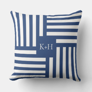Almohada con rayas azules y blancas Regalo de boda